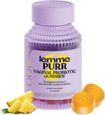 Lemme Purr Gumiile Probiotice Vaginale pentru Femei - pH echilibrat, Odor sanatos, Echilibru Yeast & Flora Suport + Vitamina C pentru sanatate imuna - Ananas gustos (60 Conte)