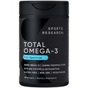 Sports Research® Total Omega-3 Fish Oil 2200mg - Made from Antarctic Krill w/Ataxanthin, Wild Somon Socketye & Alaska Pollock - 960mg of EPA & DHA - 120 Softgels