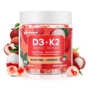 Vitamina D3 K2 Gummies w/Magnesium Zahar Free - 90 Conte 