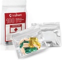 100 Pack Mylar Smell Proof XL Saci de medicamente - Ziplock Saci accesorii cu dublu tip Perm. Marker; Pilula Pack Baggies pentru Medicina, Bijuterii, Hardware; Ziplock Sigilate Pilulele (3.5 x 2.5," Argint)