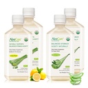 AloeCure Organic Aloe Vera Juice - 4 flacon pachet eșantion - Lemon & Aromă naturală, 4x500ml