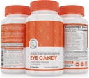 Legacy Wellness Eye Candy Eye Vitamine cu lutein, Zeaxantină, Calciu, Biotin, Cupru, Pilule de zinc + Suporturi Vision Health in imbatranire Adulti + Strain ochi din prea mult timp ecran, Suplimente ochi uscat