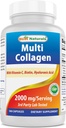 Cel mai bun Naturals Multi Colagen Pastile 2000mg pentru femei si barbati - Hidrolized Colagen Peptides capsule pentru piele de par si unghii cu tipurile I II III V X, Biotin, Acid hialuronic si vitamina C