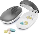 A luatMag Pill Cutter Splitter pentru pastile mici și mici, Pilula Cutter pentru pastile mici sau mari, Pill Splitter cu lama de tăiere din oțel inoxidabil, negru