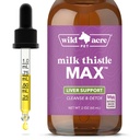 Wild Acre Milk Thistle pentru câini - Max Putere suport hepatic, Cleanse & dezintoxicare - Aroma naturala Bacon - Pur și simplu adăugați la alimente - Picky Pup Aprobat, 2 oz (60mL)