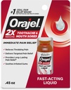 Orajel 2X Medicted Toothache & Mouth Sores Liquid, 0,45 fl oz
