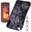 Bearhug Electric Heating Pad 12'x24' Double-Sided Fur Heated Pad, 6 Nivele de căldură, 2H Auto-Off, Terapie termica umeda si uscata pentru Relief dureri de spate, Masina spalata, ETL certificat - Cadou cutie