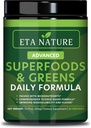50 Super Greens Powder - Greens Superfood Powder cu fructe și legume Suplimente - Supergreens Green Powder pentru energie, Digestion, Vitality & Imunitate - 30 Servings Vegan și non-GMO