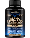 Alpha Acid lipoic 600mg - Suplimentul ALA Antioxidant pentru Nervi, Energie și suport metabolic - Rezistență suplimentară cu benfotiamină, B1 & B12 - Lab testat, non-GMO & Vegan - 120 capsule, 2 luni de aprovizionare