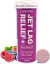 1Above Jet Lag Relief Tablets - Berry-Flavored Effervescent Multivitamine cu Pycnogenol Suplimentul de călătorie pentru hidratare, energie, suport imunitar și recuperare mai rapid - zbor esențial, 10 comprimate