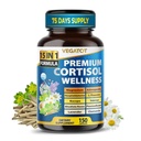 VEGATOT Organic Cortisol Wellness Complex 15-in-1 Formula cu magneziu Ashwagandha St. John's Wort Valerian Rhodiola Rosea Passionflower Mușețel