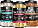 Ingrediente originale pure Berberine, Bitter Melon, și capsule de scorțișoară Ceylon Bundle (730 capsule) No Magneziu sau Rice Fillers