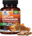 Organic Ceylon Cinnamon Supliment 1800mg - Certified Organic Ceylon Powder Pastile - Energy & Heart Support for Women & Men, Bottled in USA, Antioxidant, Gluten Free, Non-GMO - 60 Capsule