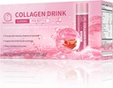Colagen Drink 6000mg Marine Colagen Peptides, Colagen lichid Shots pentru femei cu acid hialuronic, vitamina C, Colagen Suplimente Suport piele, par & unghie, 0.85 Fl.Oz x30 Sticle, Apple Flavor