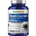 NusaPure Black Currant 10:1 Extract, 250 mg echivalent cu 2500 mg, per Veg Caps 200 Vegan, Non-GMO
