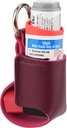 Beautyflier Astma Inhaler Holder, Durabil Microfiber Leather Travel Handy Inhalator Keychain Holder pentru copii și adulți, Inhalator Neincludet (Red)