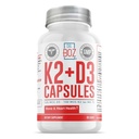 Dr. Boz - Capsule K2+D3, 66 Servings - Vitamina D3 K2 Supliment cu BioPerine - Bone & Heart Health - Absorbție îmbunătățită - Calitate testată - Produsă în SUA - 5000iu (D3) - 400iu (K2) - Autoîngrijire
