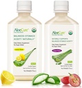 AloeCure Organic Aloe Vera Juice - 2 flacon pachet eșantion - aromă de lămâie și struguri - 2x500ml