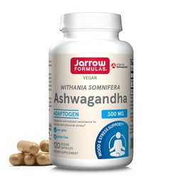 Jarrow Formulas® Ashwagandha Capsule, 300 mg Suplementeaza rezistenta normalizata la stres mental si fizic, 120 Capsule Veggie, 60 zile de aprovizionare