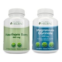Pur Holistic Hawthorn Berry 665mg + Magneziu Glicinate 400mg + 150 Capsule & 270 Tablete - Vegan Bundle - Made in the USA