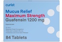Curist Guaifensin Mucus Relief 1200 mg Putere maximă OTC - 84 comprimate de eliberare extinse - Reduceţi congestia clară a mucusului (84 comprimat comprimat comprimat comprimat comprimat)