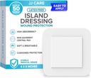 JJ CARE Adhesive Island Dressing [Pachet de 50], 6x6 Steril bordurat Tigara Dressing, respirabil Island Wound Dressing individuale înfăşurat cu extrem de absorbante non-Stick Center Pad