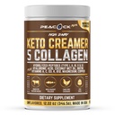 Colagen Keto Coffee Creamer Powder 12.2 oz - Hidrolizate Colagen Peptides cu ulei de nucă de cocos MCT, B12, Magneziu, Pulbere de proteine nearomatizate, Zahar Free Coffee Creamer pentru Smoothies & Baking