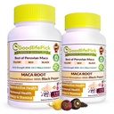 Capsule peruvian Maca root cu Pepper negru 150 ct. Premium galben Maca roşu Maca & negru roşu Maca puternic 10:1 Toate tipurile Maca Extract toate naturale non-GMO Vegan NO Rice pulbere nu Stearate NO Silicon