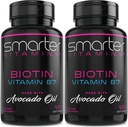 (2 ambalaj) Biotină mai inteligentă 5000mcg în ulei de avocado, vitamina B7, non-GMO, 90 Mini Softgels lichid, fără soia