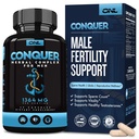 Cucerirea Mens Fertility Supliment - Booster testosteron pentru bărbați w/ Maca Root, Horny Goat buruieni & Tribulus Terrestris - Suplimentul de fertilitate masculină - Booster libido pentru bărbați - Pastile de mărire masculină - 60Ct