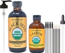 PRIME NATURAL Organic Black Seed Oil & Organic Castor Oil - 2 Oil Bundle - USDA Certified - Cold Pressed, Virgin, Unrafined, Vegan, Non-GMO, No Conservatives