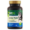 Petnc Natural Care Senior Multi Chewables (60 Count), Daily Dog Multivitamine & Multimineral Support, Include Zinc, Magneziu, Fier & More, Sprijină Sănătatea generală, Pentru Câini Mature, Aroma Ficat