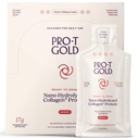 ProT Gold Liquid Colagen Proteine Shot, 17g Proteina clar Nano-Hydrolyzed Iarba Fed Colagen, 2g Arginine pentru Suport Răni, Gluten gratuit, Zahăr gratuit, 0g carbohidrati, Non OMG, Berry, 1 fl oz, 24 Pack