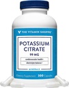 Vitamina Shoppe Citrate de potasiu 99MG - susține sănătatea cardiovasculară, promovează funcția celulară, și ajută la menținerea echilibrului electrolitic pentru wellness generală (300 capsule)
