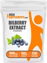 BulkSupplements.com Extract de bilberry - Supliment de extract de bilberry, Supliment vegetal - Vegan & Glulten gratuit, 500 mg per Serving, 100g (3.5 oz) (Pachet de 1)