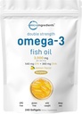 Micro Ingredients Omega 3 Fish Oil Supplements 3,000mg Per Serving, 240 Softgels | Lemon Flavored – Burpless | EPA 540mg + DHA 360mg | Deep Sea Fish