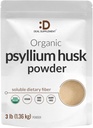SUPLIMENTARE DETALIATĂ Organic Psyllium Husk Powder, 3lbs (48oz) 