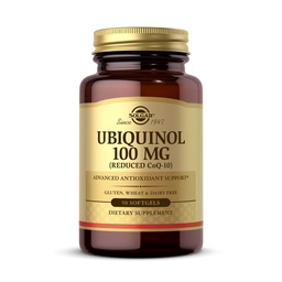 Solgar Ubichinol 100 mg, 50 Softgels - Advanced Antioxidant Support - Coenzima redusă Q10 (CoQ-10) - Gluten Free, Dairy Free - 50 Servings, Standard Package