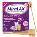 MiraLAX Constipaţie uşoară Lăsarea pulberii laxative, Stool Softener cu PEG 3350, Fără efecte secundare dure, Amestec de doză unică în Pax cu amestec Stirrers, Pachet de călătorie, 10 doze