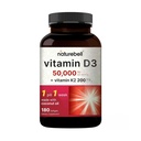 NaturaBell Vitamina D3 50.000 UI + K2 200 mcg, 180 Softgels 