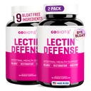 GOBIOTIX Lectin Defense - Lectin Blocker Supliment pentru Leaky Gut cu MSM și enzime digestive - SIDA în sănătatea intestinală pentru femei și bărbați - non-GMO + gluten gratuit - 60 capsule (2)