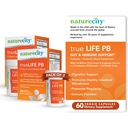 NatureCity True-Life-PB Perioada de valabilitate Amestec stabil Prebiotice și probiotice pentru femei și bărbați - Digestive Gut Suplimente de sănătate pentru femei și bărbați - Dairy Free - (60 capsule vegetale)