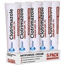 (5 ambalaj) Globe Clotrimazol Cream antifungic 1% (1 oz) Scutește mâncărimea, arderea, cracarea și scalarea asociate cu infecții fungice 