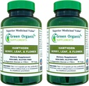 Green Organic Suplimente Hawthorn Capsule Berry, frunze, flori, Hawthorn Suplimente Conține 90 capsule, plante naturale Hawthorn pentru sănătate cardiovasculară și de îngrijire a inimii naturale (Pachet de 2)