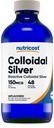 Argint coloidal Nutricost 8oz - Sticle din sticlă albastră de cobalt, argint coloidal bio-activ