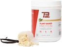 TB12 Pudră de proteine pe bază de plante, Proteină pe bază de mazăre, Vanilie, Vegan, 1g Carb net, non-GMO, lactate fără zahăr (18 serviri / 1.26lbs)