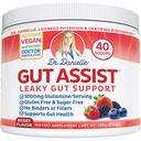 Doctor Danielle Gut Assist - Leaky Gut Repair Supplement Powder - Glutamina, Arabinogalactan, Licorice Root - Suporturi IBS, Arsuri la stomac, Arsuri la stomac, Gaze, Constipație, SIBO de la, Aroma Berry