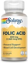 Capsule cu acid folic SOLARAY, 1360mcg 100 Număr de capsule