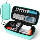 Inhalator caz de astm, Nebulizator portabil Organizator, Travel-Ready cu buzunar de plasă, dublu Zippers, Silicon Handle, Copii și adulți, Verde elegant