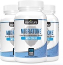 Migroton Migrene Relief - Natural Headache Relief Vitamina - Migrena Supliment cu PA - Free Butterbur, Magneziu, Vitamina B2 B6 și B12, Microactive CoQ10 și Feverfeater - Migrene Clinic's Choice